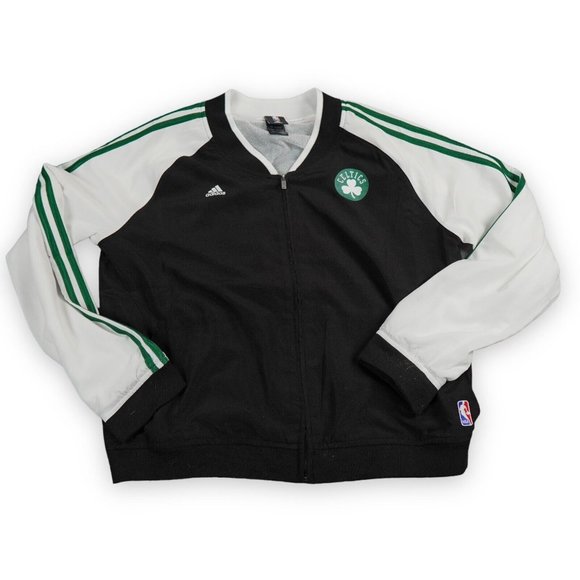 Adidas x NBA Boston Celtics Jacket Extra Large Black White Track Warm Up Rare 90 - Picture 1 of 11